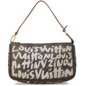 LOUIS VUITTON STEPHEN SPROUSE X LOUIS VUITTON GREY MONOGRAM GRAFFITI POCHETTE AC